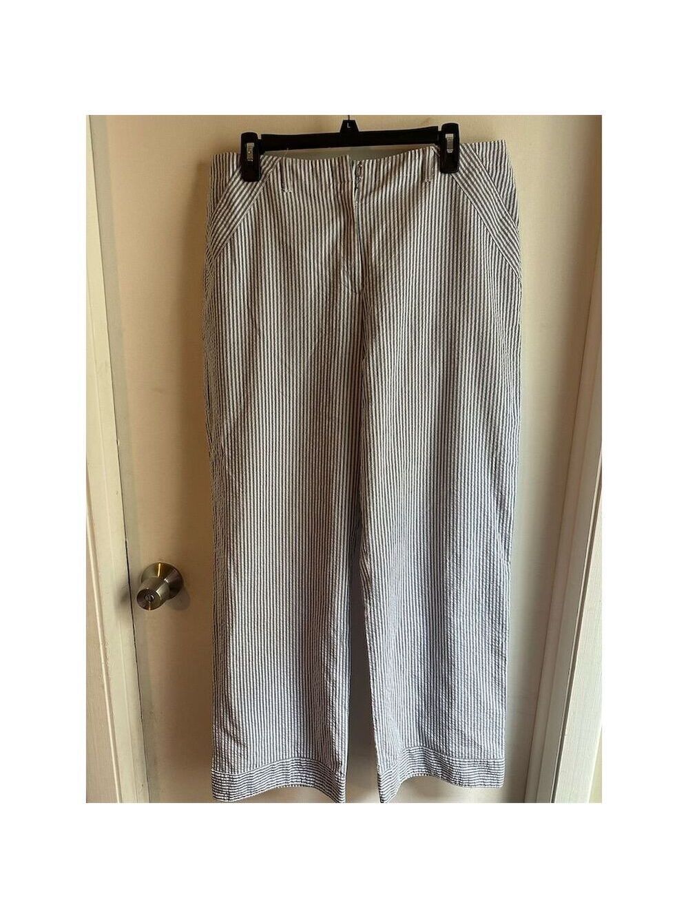 Josephine Chaus Sport Women's Striped Cropped Pants Blue Size 14